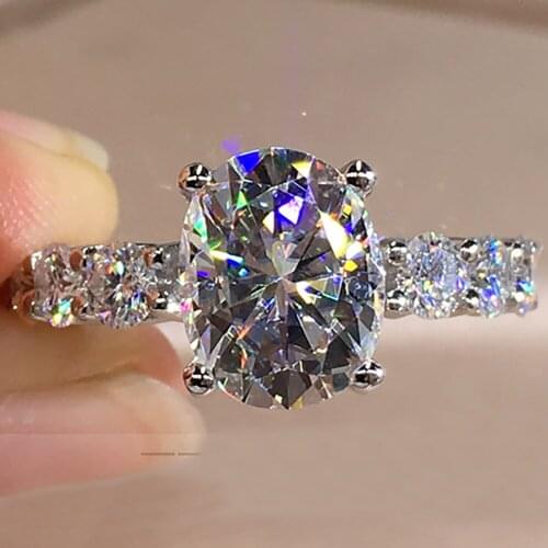 10K Au417 White Gold Women Ring Moissanite Diamonds 1 2 3 4 5 Carat Oval Round Luxury Wedding Party Engagement Anniversary Ring