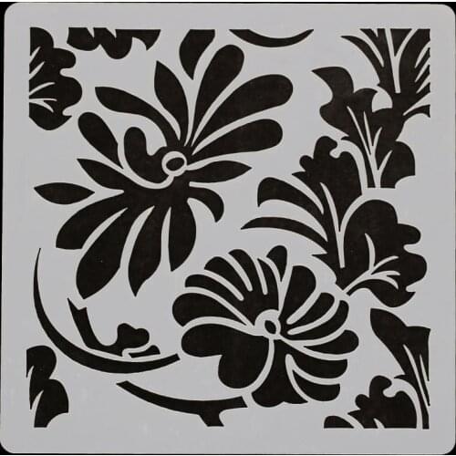 13*13 flower Layering Stencils for Diy scrapbook/photo album Decorative Embossing coloring,painting stencil,home decor