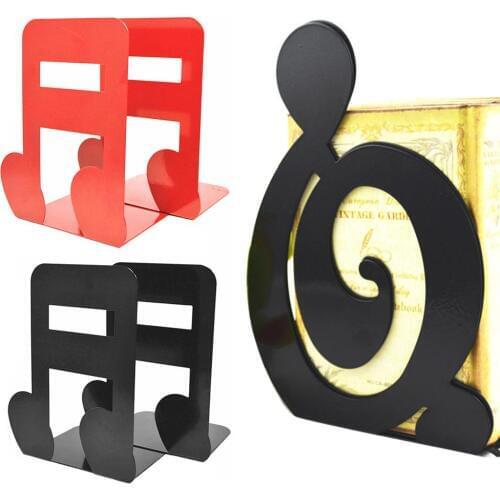 2Pcs Musical High Note Shape Book Stand Holder Bookend School Home Table Storage Decor message board