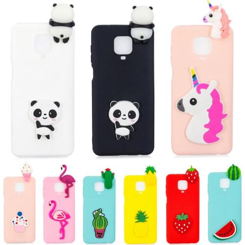3D Cute Panda Unicorn Cactus Silicon Phone Case on For Funda Xiaomi Redmi 9 Redmi Note 9S Note 9 Pro 10X Pro Case Capa Girl Kids
