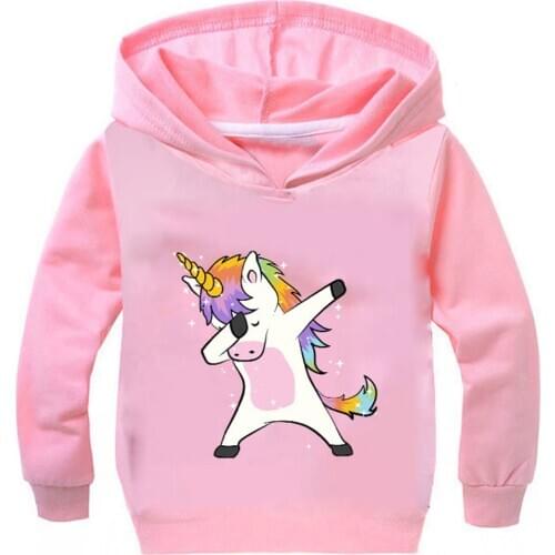 Children Boys Girls Cartoon Sport Hoodies Top Tees For Baby Kids Unicorn Sweatershirt T shirt Hooded Outerwear Clothing Clothes