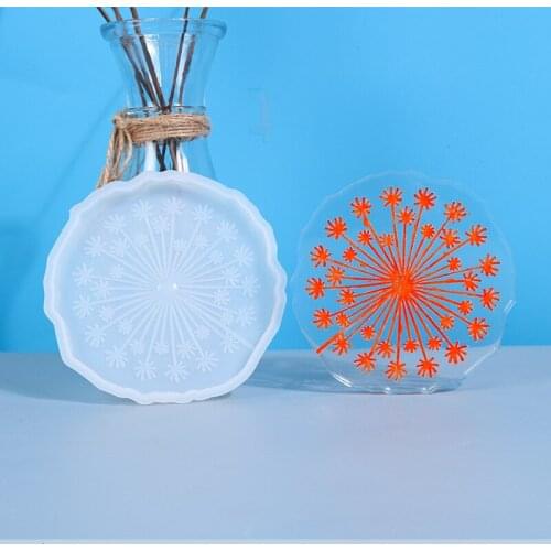 DIY Crystal Epoxy Resin Mold Dandelion Coaster Silicone Mold For Resin
