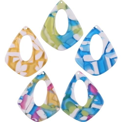 HAOSAW 31*38MM 4Pcs/Lot Acetic Acid Charm/Water Drop Shape/DIY Jewelry Making/Jewelry Accessory/Hand Made/Earring Findings