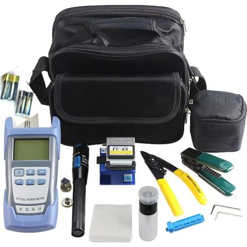 01 type optical power meter cold tools set combination of fiber cleaver, 5KM visual fault locator Ftth stripper,Easy to use