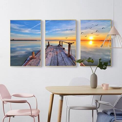 Creative Sea Lover Pier Natural Scenery Was All A Dream Living Room Wall Decor Picture
