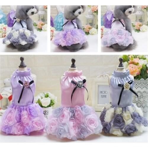 Small dog dress Sweety Princess Dress That All Seasons Teddy dress three color rose dress Dog clothes