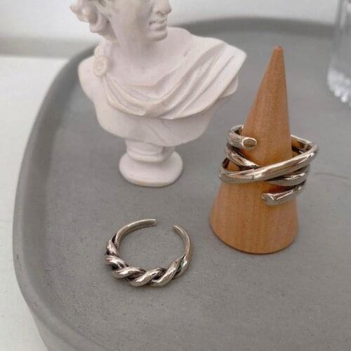 Miuoxion Wholesale Retro Line Crossing Ring Simple Twist Personality Jewelry For Women Feature Namour Charm Gift All Seasons