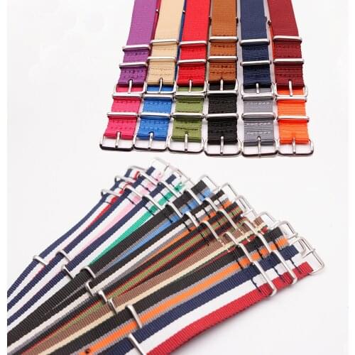 Fashion Nylon Strap for NATO 18MM 20MM 22MM 24MM Watch Replacement Band Men Women Sport Casual Wristband 41 Color Options