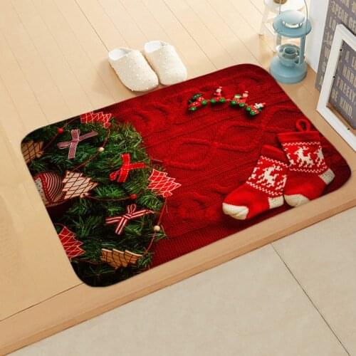 2021 Christmas Mat Santa claus Doormat Merry Christmas Decor for Home Snowman Xmas Floor Mat Red Christmas Doormat New Year
