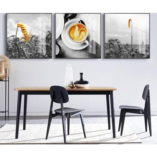 Modern minimalist coffee shop decoration painting corridor aisle restaurant hotel hanging painting background wall wheat mural