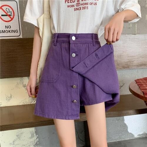Skirts Womens 2021 Saia Jeans Robe Ete Moda Coreana Petticoat Jupe Taille Haute Denim Faldas Spodnica Damska Skirt Shorts A237