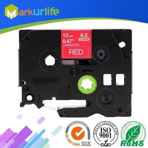 1 pcs/lot 12mm*8m Tze 435 Tze435 White on Red Laminated Tape Compatible P touch 12mm tze-435 Label Tape Cartridge tz435 tze-435