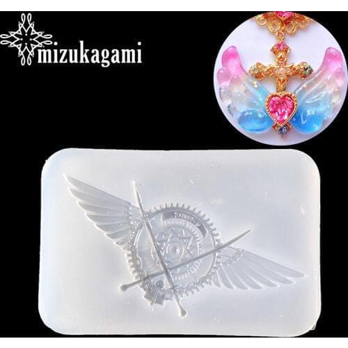1pcs UV Resin Liquid Silicone Mold Wings Badge Shape Resin Molds For DIY Pendant Charms Making Jewelry Finding Accessories