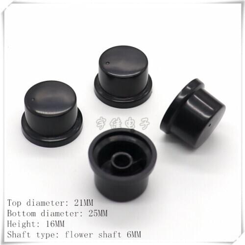 10 Piece 25×16MM plastic knob cap potentiometer volume adjustment knob suitable for flower shaft 6MM