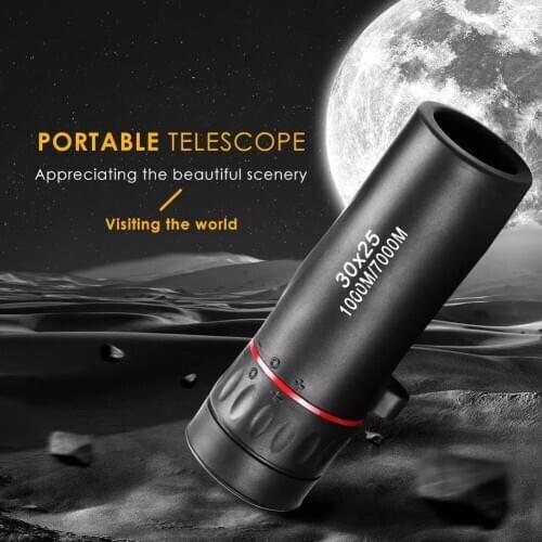 2021 Hd Optical Zoom Telescope Clear View Hunting Binoculars Adjustable Focal Length Monocular Travel Hiking Camping 30*25 Tool