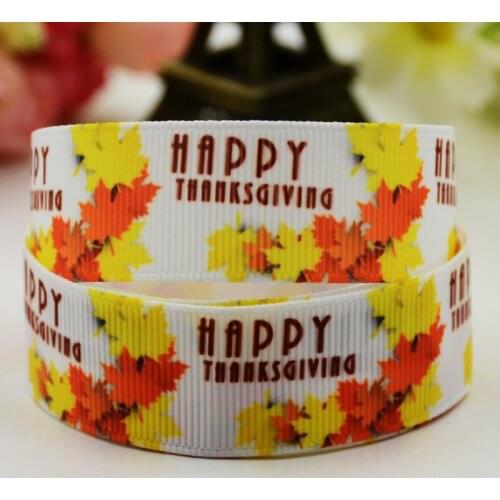 7/8'' 22mm,1" 25mm,1-1/2" 38mm,3" 75mm Thanksgiving Cartoon Character printed Grosgrain Ribbon party decoration X-01307 10 Yards