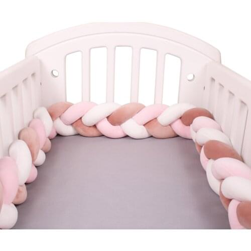 3M Baby Bumper Bed Braid Knot Pillow Cushion Bumper for Infant Crib Protector Cot Bumper Room Decor