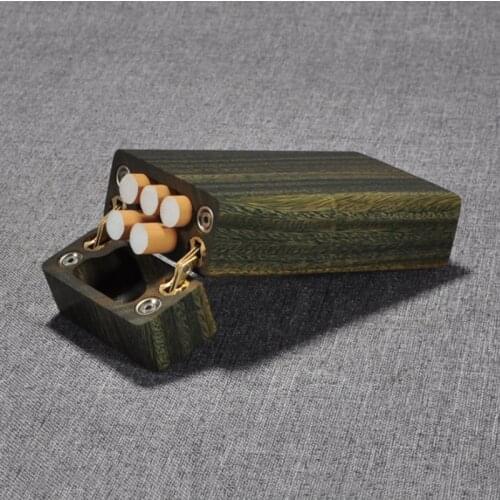 Solid Wood Clamshell Cigarette Case Rosewood Smoking Set Portable Storage Box Pocket Sealed 5 Sticks Men Father Holder Gifts