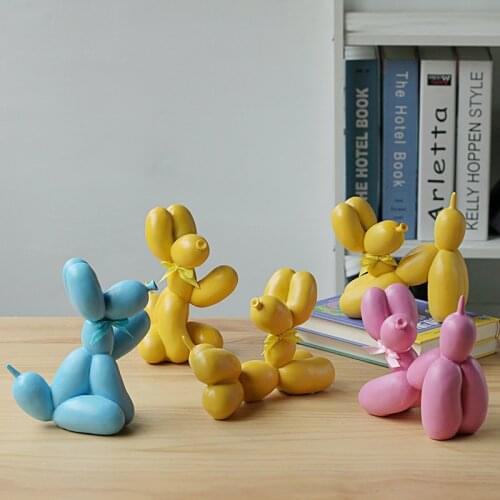 European Cute Cartoon Balloon Dog Ornaments Animal Resin Crafts Statue Art Home Decoration Living Room Decoration Accessories