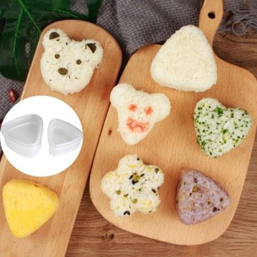 Cute Shape Sushi Mold Triangle Nori Onigiri Rice Ball Maker Children Bento Molds Boxed Meal Kitchen Tool for Complementary Food