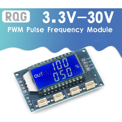 Signal Generator PWM Pulse Frequency Duty Cycle Adjustable Module LCD Display 1Hz-150Khz 3.3V-30V PWM Board Module