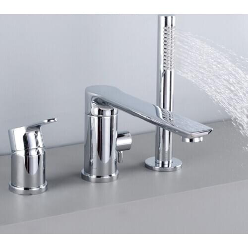 Chrome plated brass Bathtub faucet top quality Rotatable bathroom shower faucet 3 holes cold and hot water Bathtub faucet tap