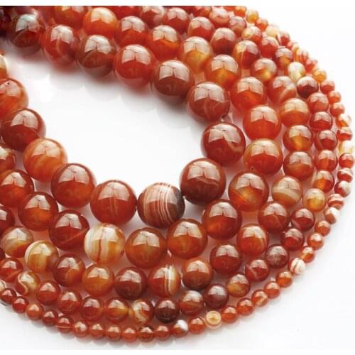 15"(38cm) Strand Round Natural Red Lace Agate Stone Rocks 4mm 6mm 8mm 10mm 12mm Beads for Jewelry Making DIY Bracelet Findings