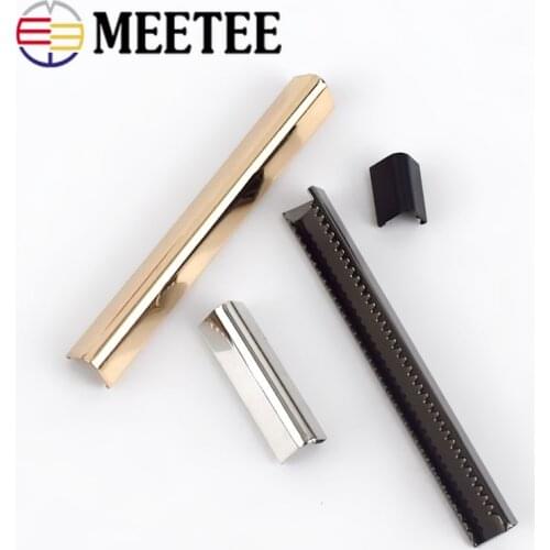 Meetee 30pcs 10-60mm Metal Strap Tail Clip Buckle Suspenders Belt Stopper Wallet Leather Clasp Zinc Alloy End DIY Accessory