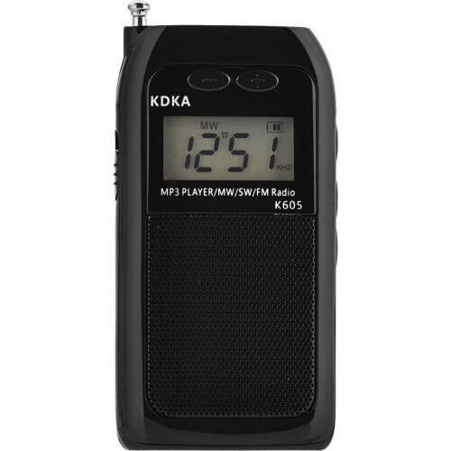 Mini Pocket Radio stereo SW FM AM MW Digital Tuning Radio Receiver MP3 Music Player Rechargeable Battery Portable Radio