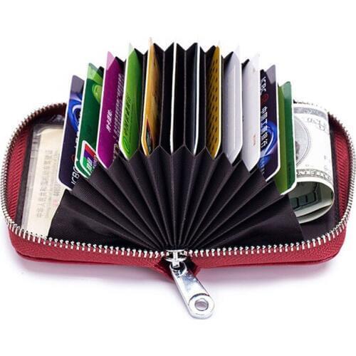 New arrival Unisex Genuine Leather RFID Protection Credit Card Case Wallet For Man Ladies ID Card Holder Womens Purse