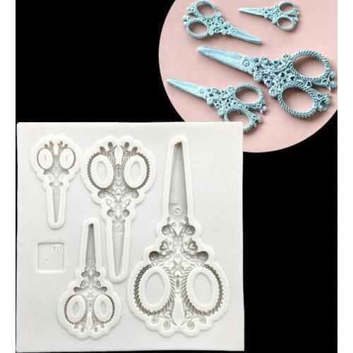 Scissors Shapes Silicone Mold Fondant Cake Chocolate Jello Silicone Decorating Tools