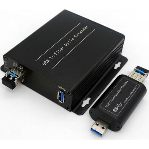 One Set USB3.0 Optical Transceiver, USB3.0 Single Multimode Fiber Extender, USB3.0 Fiber Transceiver, LC, 250M