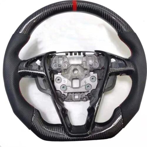 Cuatomized Carbon Fiber Steering Wheel Perforated Leather for Ford Fusion Mendeo 2013-2020 Edge 2015-2020