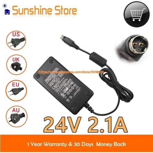 Genuine EDAC EA1050D-240 AC Adapter For Printer 24V 2.1A Round With 3 Pin For Winpos WP-520 Charger Power Supply