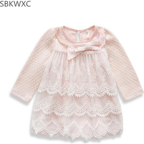 Toddler Infant Baby Girls Dress Long Sleeve Baby Girls Clothes A-line Princess Party Prom Embroidery Dresses white 0-2T