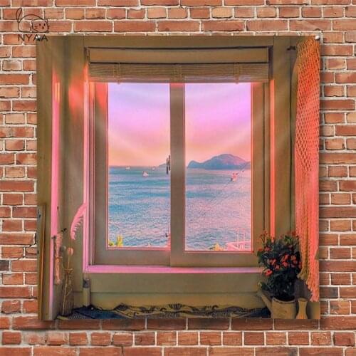 Hanging Tapestries Sea View Pattern Rectangle Wall Decor Living Room Background Functioanl Modern Picnic Clothes Sofa Cover