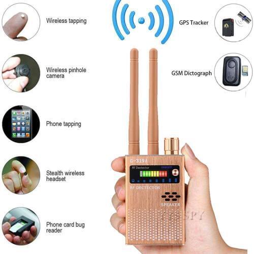 Dual Antenna RF Signal Anti Spy Hidden Camera Anti Candid Camera Detector Eavesdropping Pinhole Audio Bug GPS GSM Device Finder