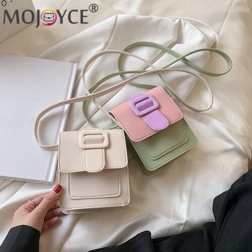 Casual Handbag Crossbody Bags Fashion Contrast Color PU Leather Crossbody Bag Women Mini Shoulder Bag for Women Girl