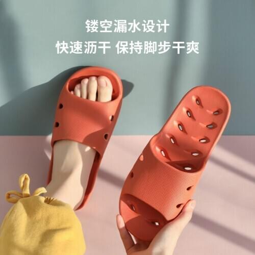 Bathroom Slippers Female Water Leakage Quick-Drying Deodorant Non-Slip Couple Summer Japanese-Style Home Bath Slipper Male