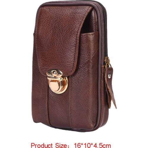 Multi-purpose portable leather pockets outdoor brigade mens vertical pockets sports running bag