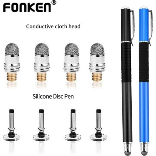 Universal Stylus Pen Capacitive Screen Disc Fiber Touch Pen Replacement Tips Drawing Writing Nib Pencil Head for Smartphone