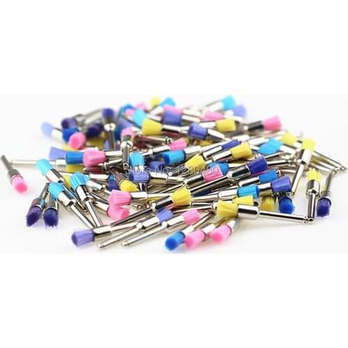 High Quality Dental Lab Materials Small Colorful Nylon Latch Flat Polishing Polisher Prophy Brushes Dentist Products