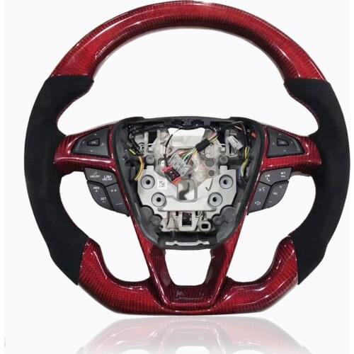 Cuatomized Carbon Fiber Steering Wheel Alcantara Leather Replacement For Ford Fusion Mendeo 2013-2020 Edge 2015-2020