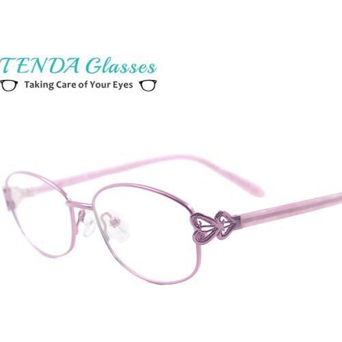 Women Small Stainless Steel Eyewear Frame Fashion Full Rim Spectacles For Multifocal Prescription Lenses