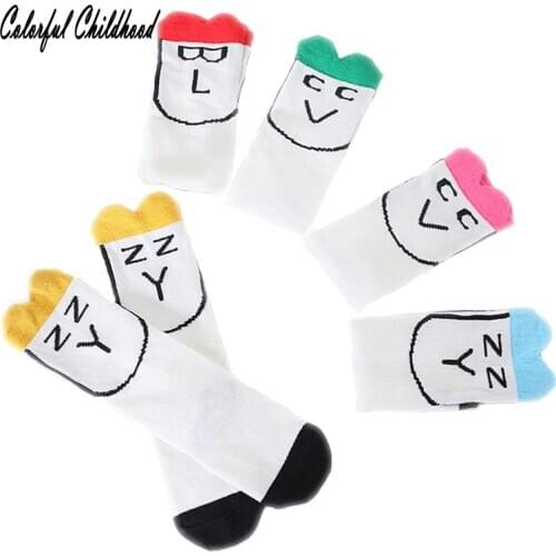 Unisex Baby Socks Colorful Expression Middle Tube Socks Cute Cartoon Pure Cotton Socks For Toddler New Born Boys Girls Socks