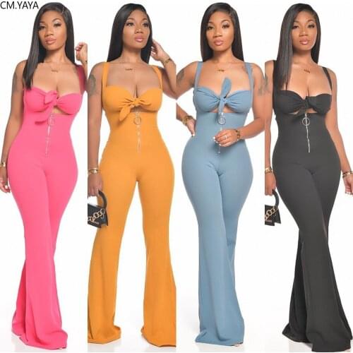 CM.YAYA Active Wear Womens Set Crop Tops Wide Leg Flare Overall Pants Suit Tracksuit Streetwear Two Piece Set Fitness Outfit