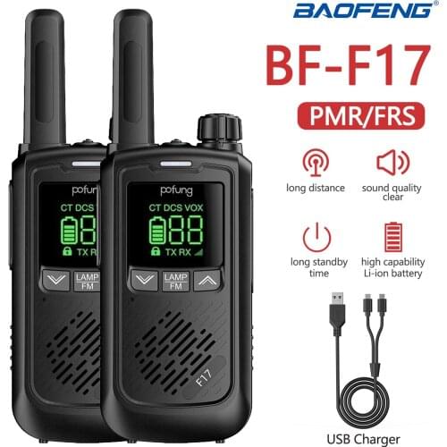 1/2PCS Walkie Talkie BAOFENG Pofung F17 PMR/FRS Mini Radio for Adult Children Two Way Radio License-Free USB Charging for Hotel