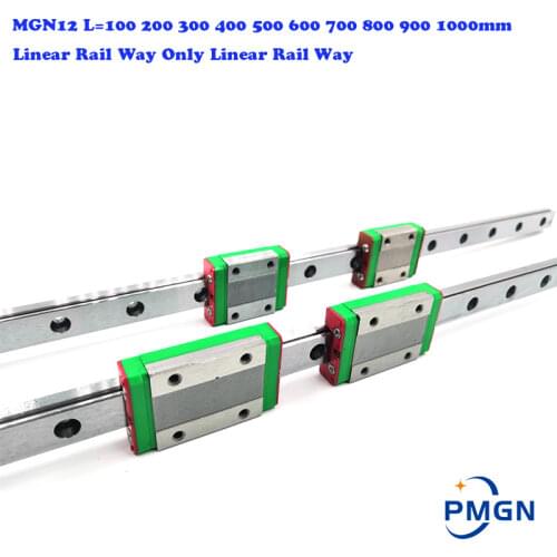 1pcs 12mm Linear Guide MGN12 L=100 200 300 400 500 600 700 800 900 1000mm Linear Rail Way Only Linear Rail Way