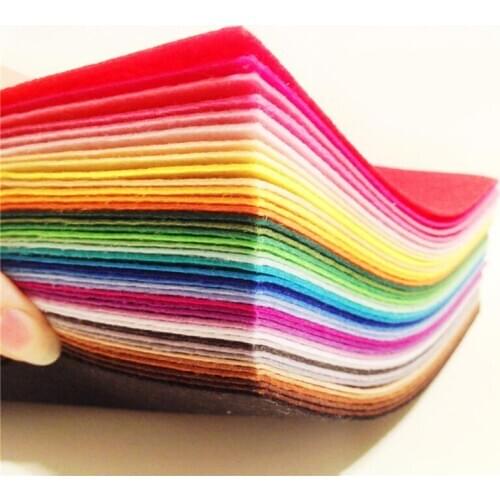 10pcs 20x30cm 20X20cm 10X20 DIY Mix Colorful Fabric Cloth 1mm Polyester Cloth Felts Home Sewing Wedding Decoration Dolls &Craft