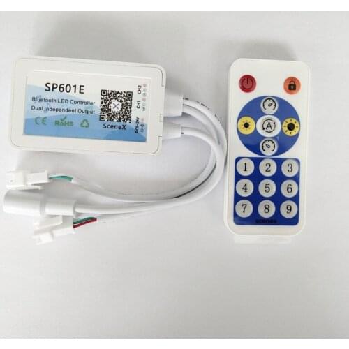 10pcs SP601E WS2812B WS2811 Music Controller Built In Mic Dual Signal Addressable Pixels LED RGB Strip Light App